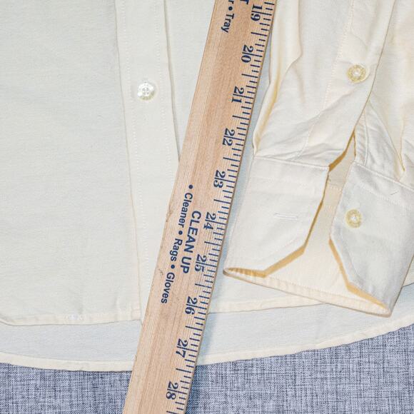 Teddy Stratford NYC Men's Button zip Button Down Shirt In Yellow size 1 - Picture 9 of 9